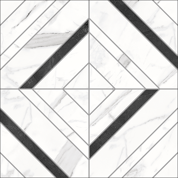 Square Mosaic Calacatta Pulpis Nero